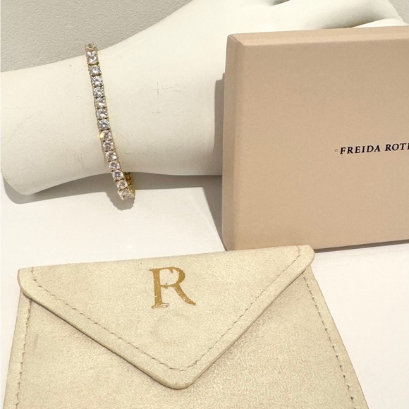 Freida Rothman Midnight Tri-Tone 14K Gold Tennis Bracelet White Zirconia NEW - Picture 10 of 12